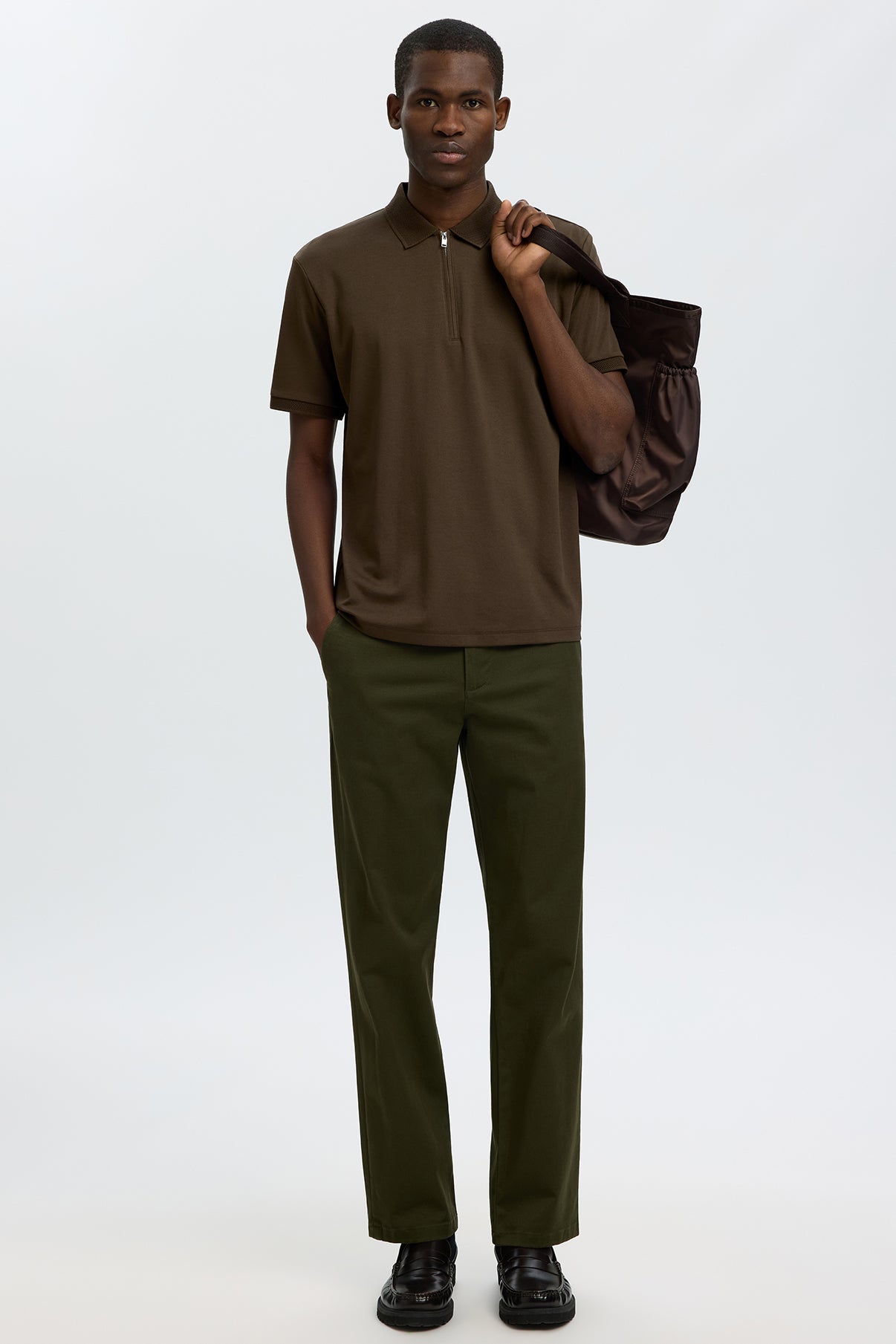 SLHFAVE - Polo med half zip