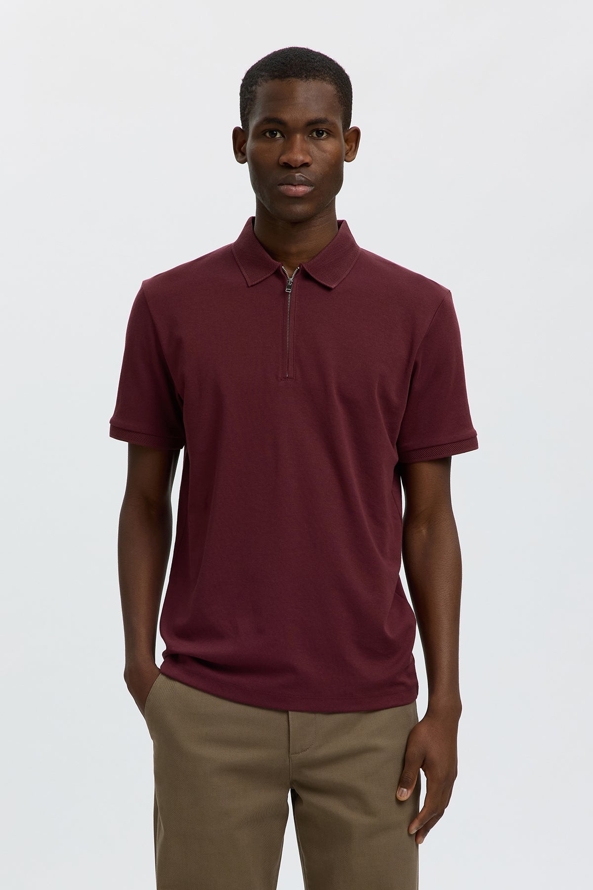 SLHFAVE - Polo med half zip