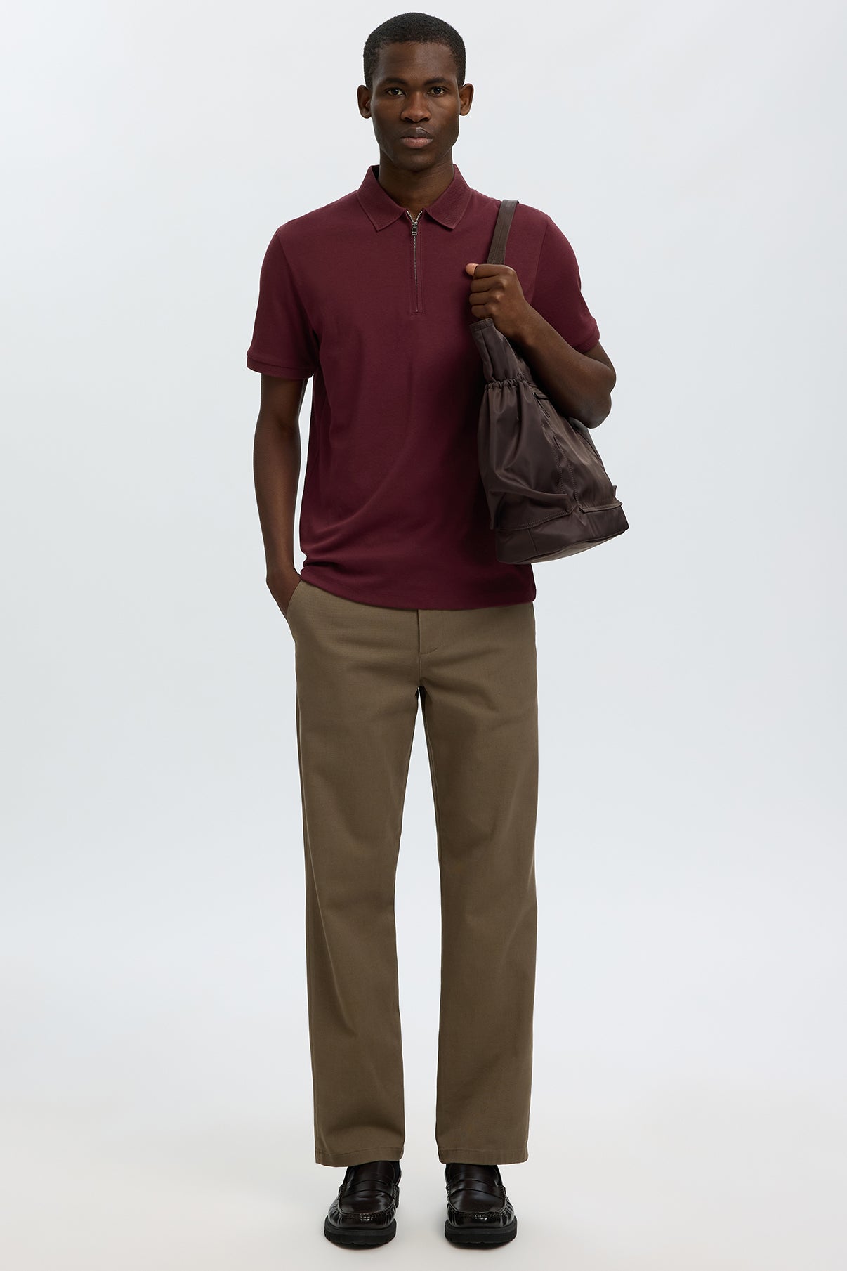 SLHFAVE - Polo med half zip