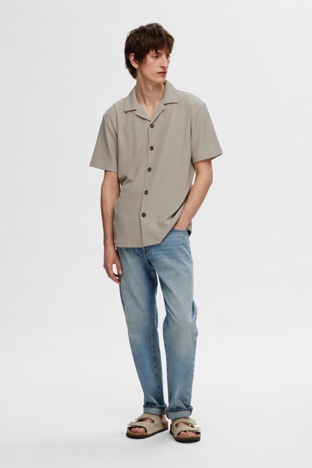 SELECTED HOMME SLHLOOSE PLISSE RESORT SS SHIRT