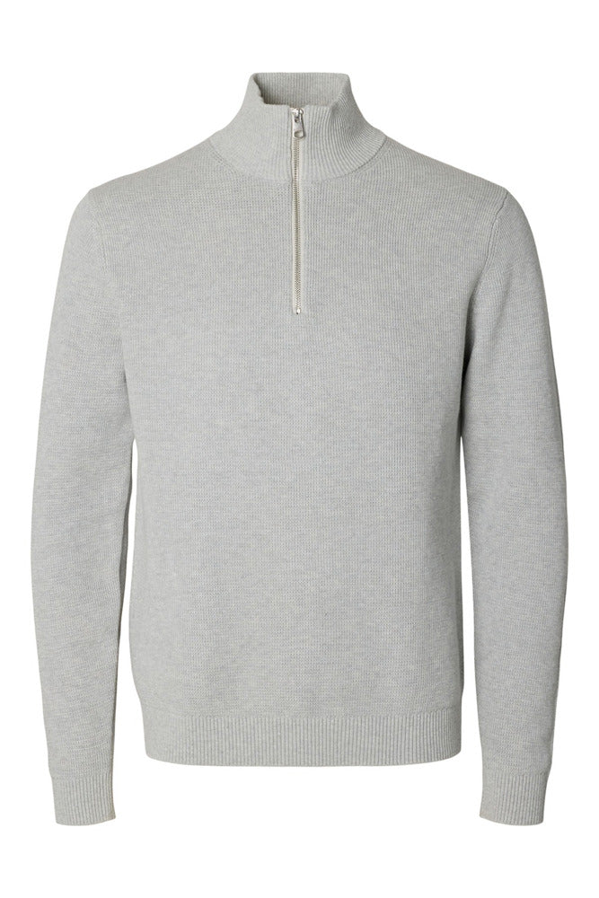 SLHDANE - Langærmet struktureret strik med half zip