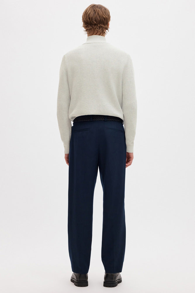 SLHDANE - Langærmet struktureret strik med half zip