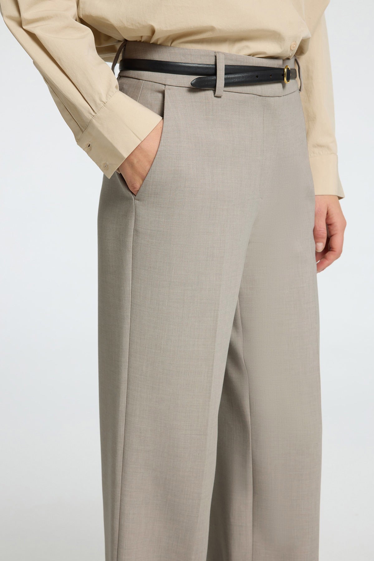 SELECTED FEMME SLFRITA MW WIDE PANT MEL NOOS