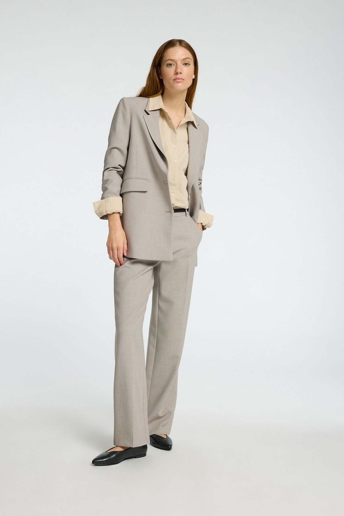 SELECTED FEMME SLFRITA MW WIDE PANT MEL NOOS