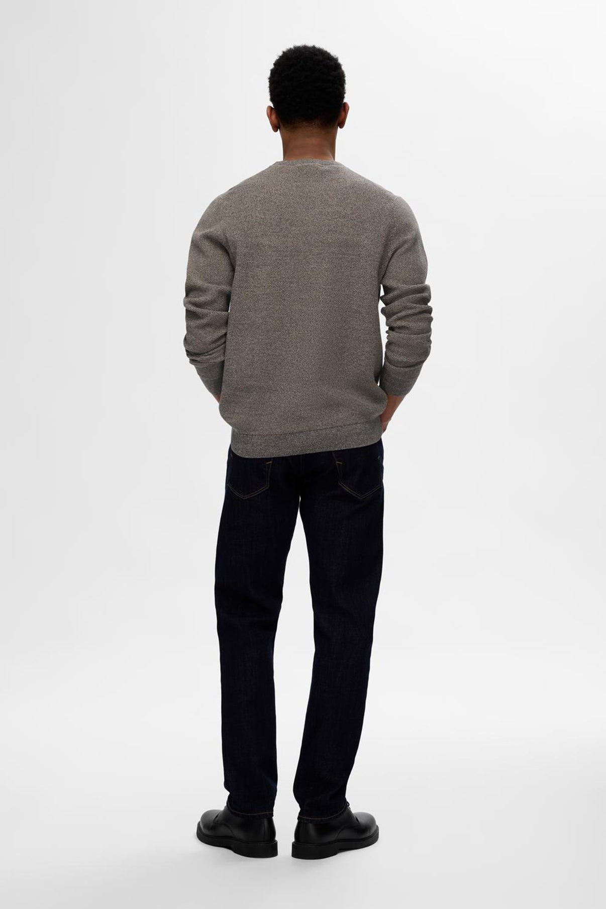 SELECTED HOMME SLHROSS LS KNIT STRUCTURE CREW NECK NOOS