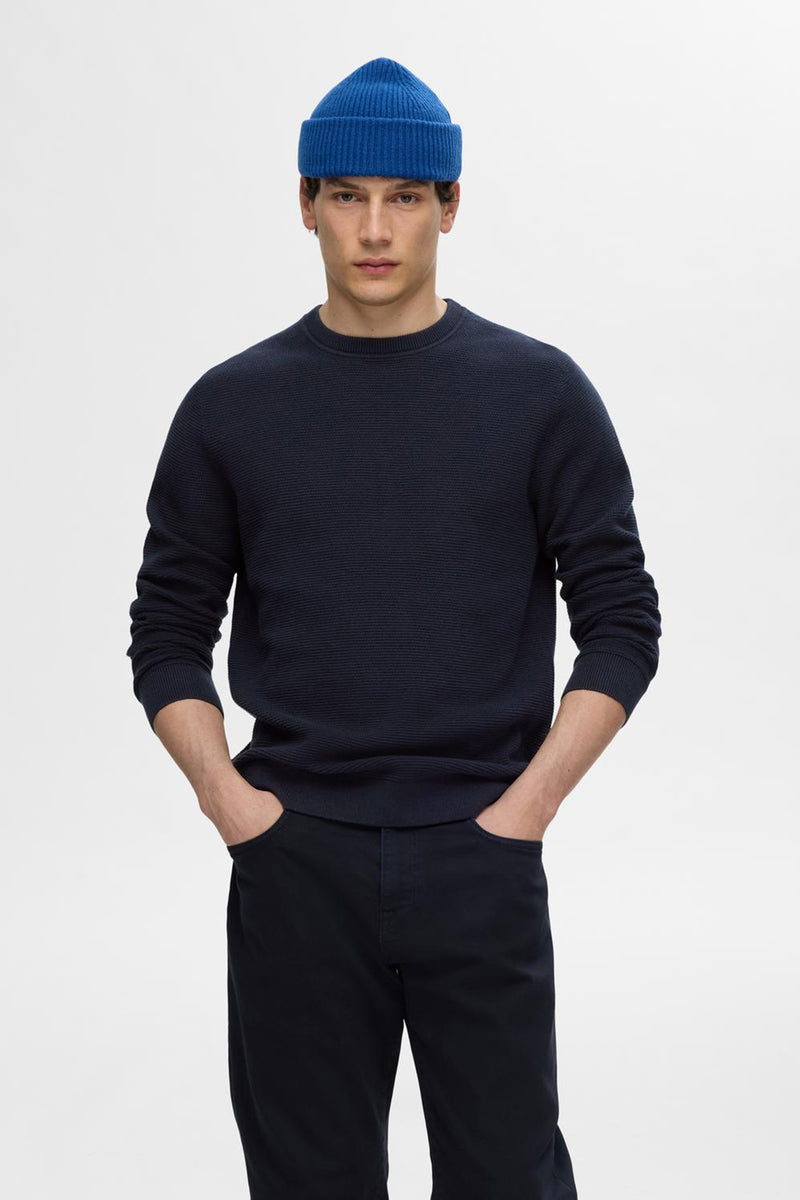 SELECTED HOMME SLHROSS LS KNIT STRUCTURE CREW NECK NOOS
