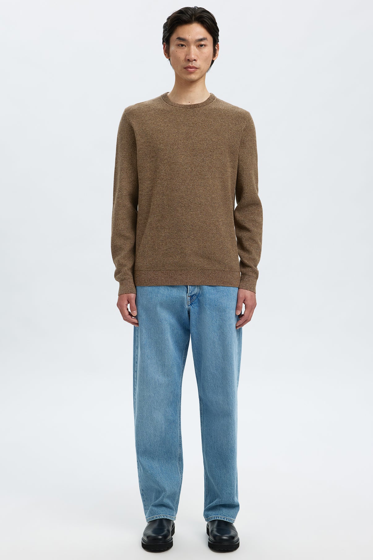 SELECTED HOMME SLHROSS LS KNIT STRUCTURE CREW NECK NOOS