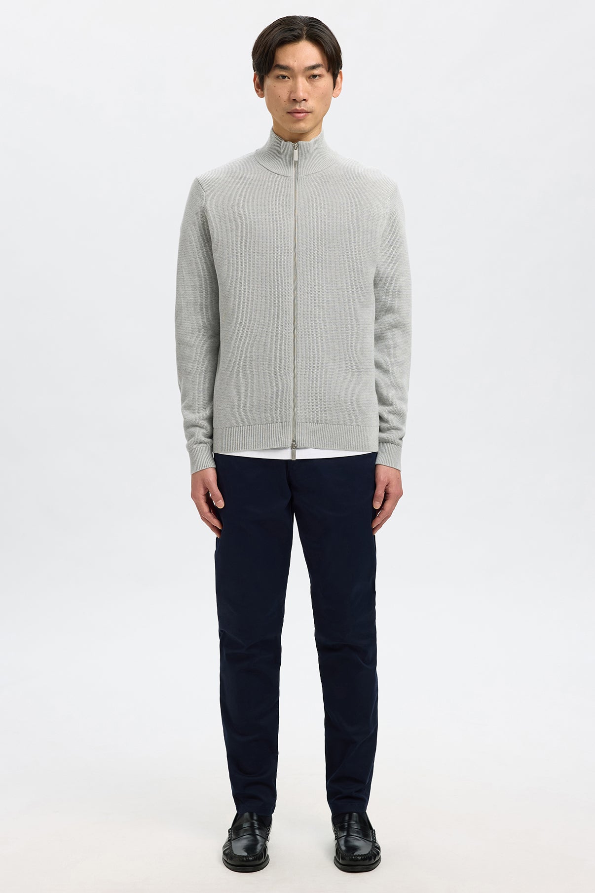 SELECTED HOMME SLHDANE LS KNIT STRUCTURE FULL ZIP NOOS