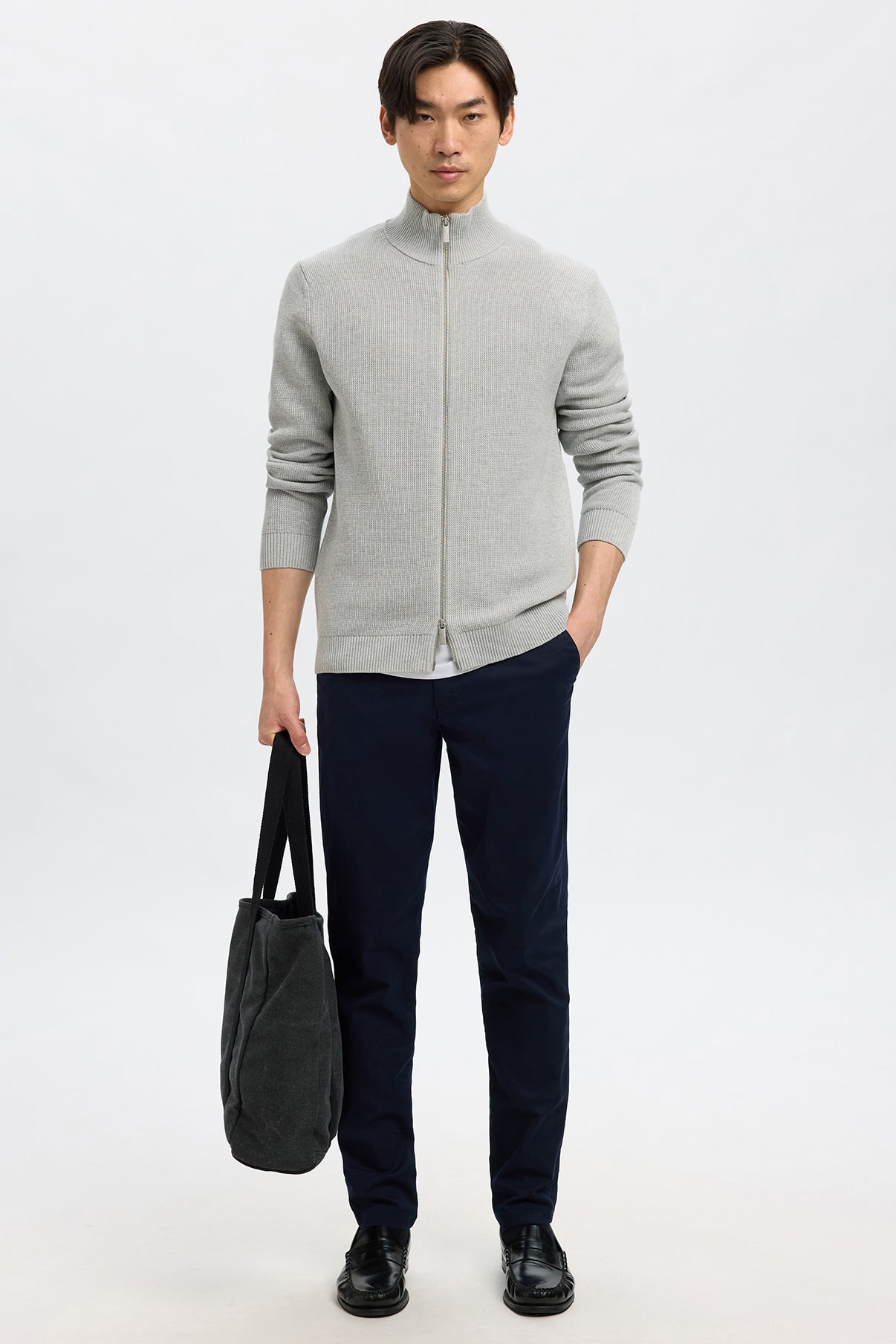 SELECTED HOMME SLHDANE LS KNIT STRUCTURE FULL ZIP NOOS