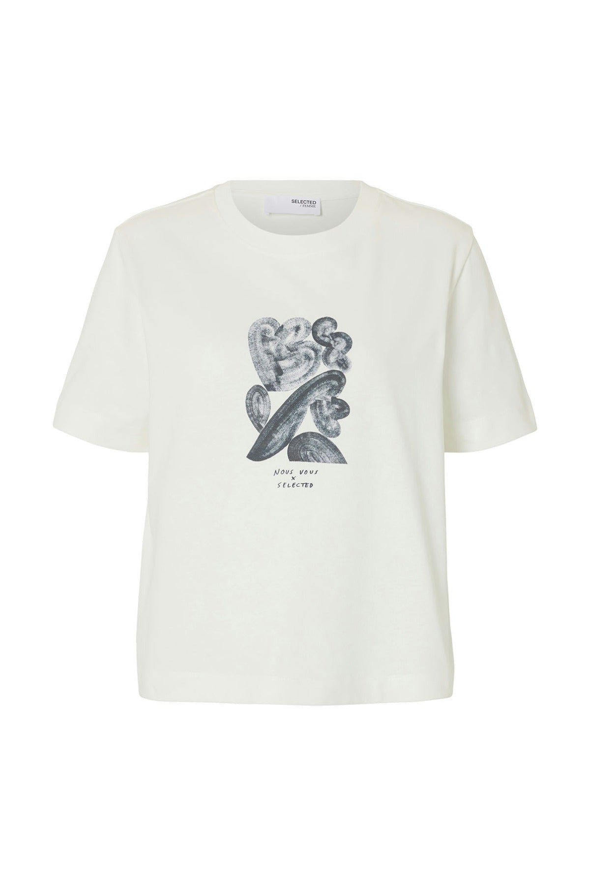 SELECTED FEMME SLFESSENTIAL SS BOXY PRINTED INK TEE