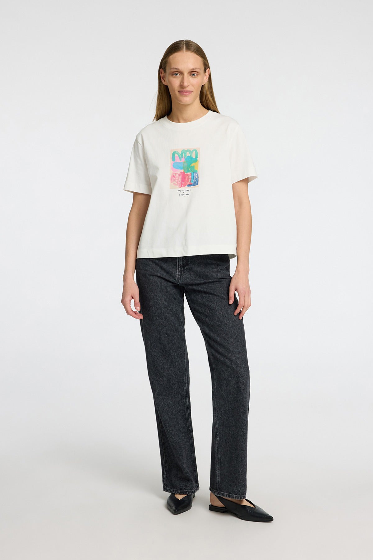 SELECTED FEMME SLFESSENTIAL SS BOXY PRINTED TEE