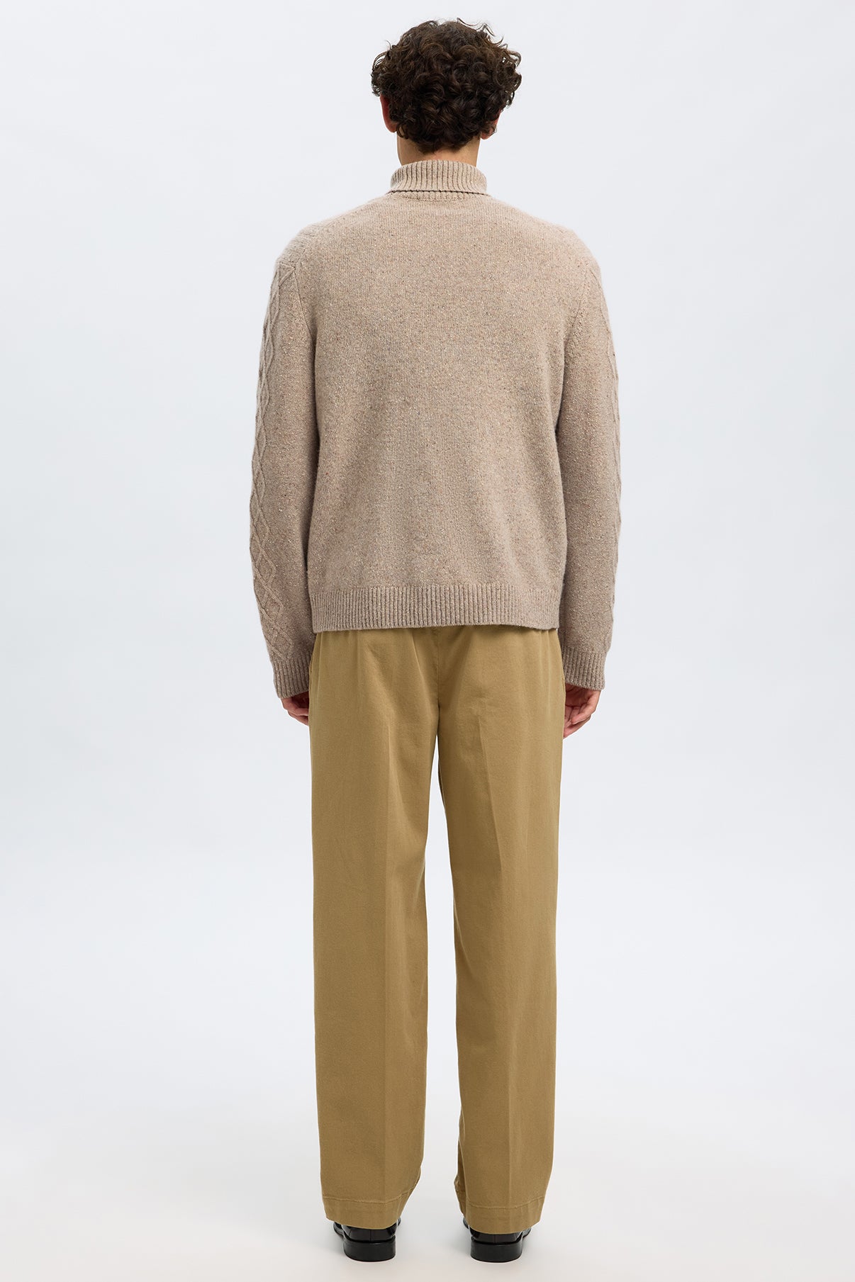 SELECTED HOMME SLHNEIL LS KNIT RELAXED CABLE ROLL NECK