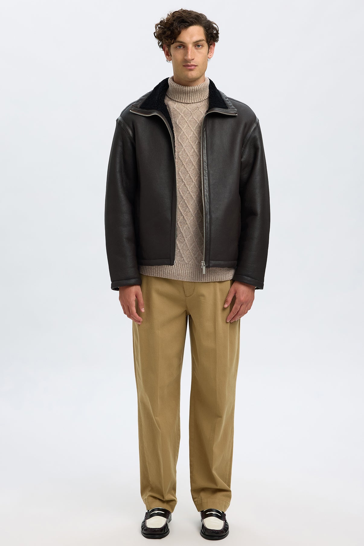 SELECTED HOMME SLHNEIL LS KNIT RELAXED CABLE ROLL NECK