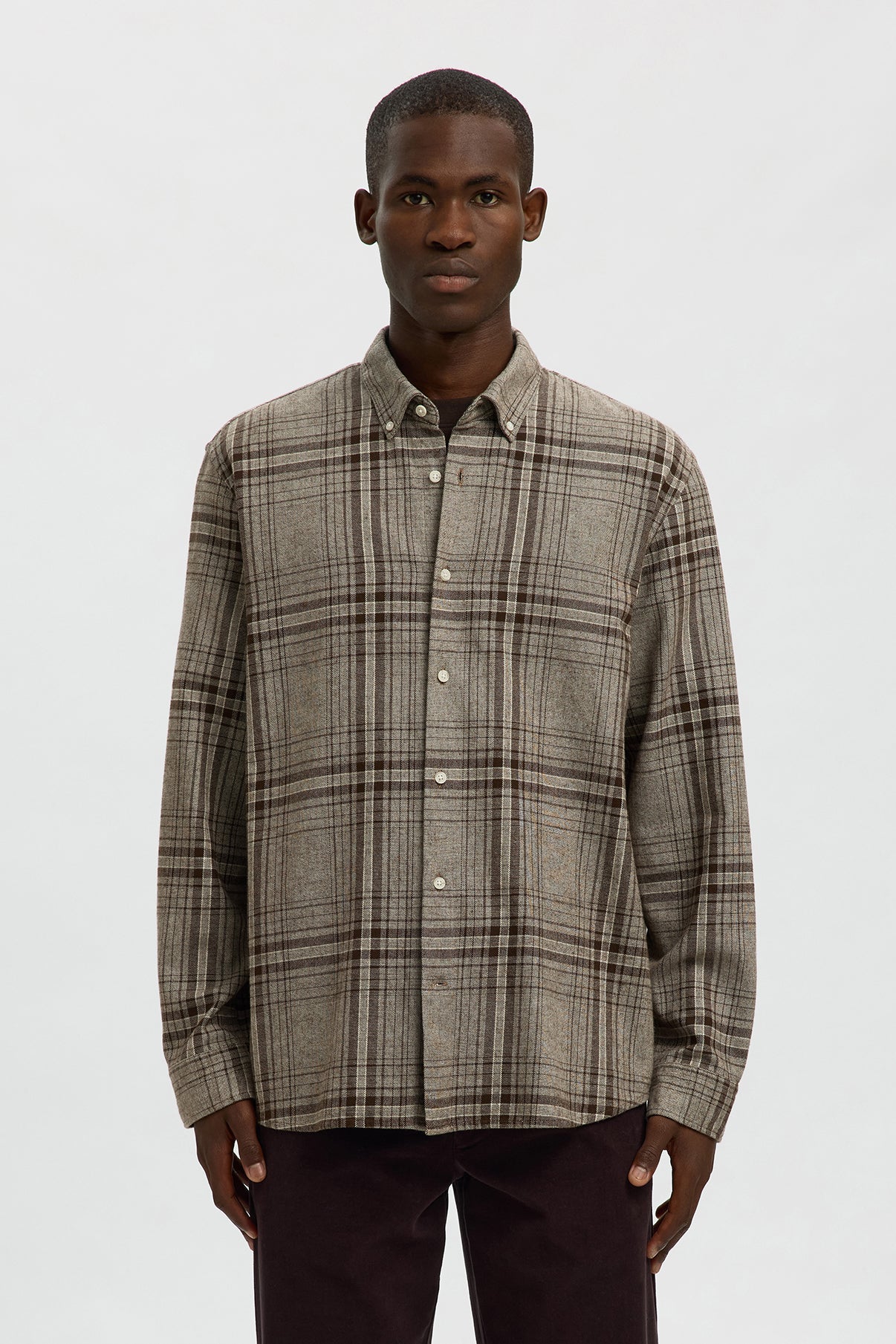 SELECTED HOMME SLHREGNOAH MIX BDWN LS SHIRT CAMP