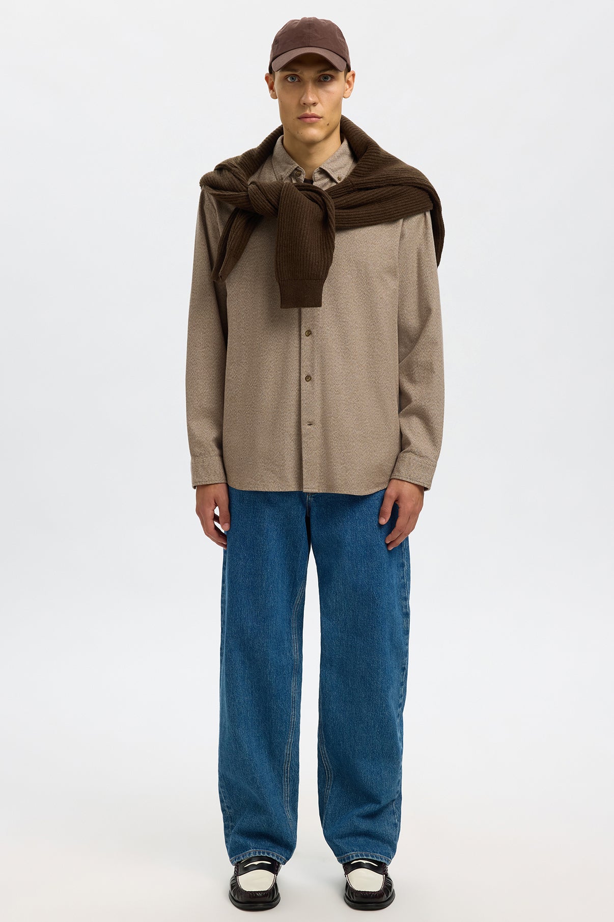 SELECTED HOMME SLHREGNOAH MIX BDWN LS SHIRT CAMP