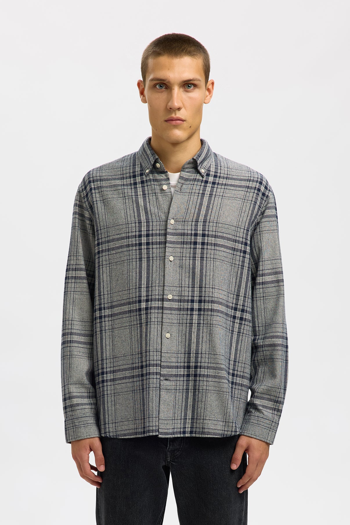 SELECTED HOMME SLHREGNOAH MIX BDWN LS SHIRT CAMP