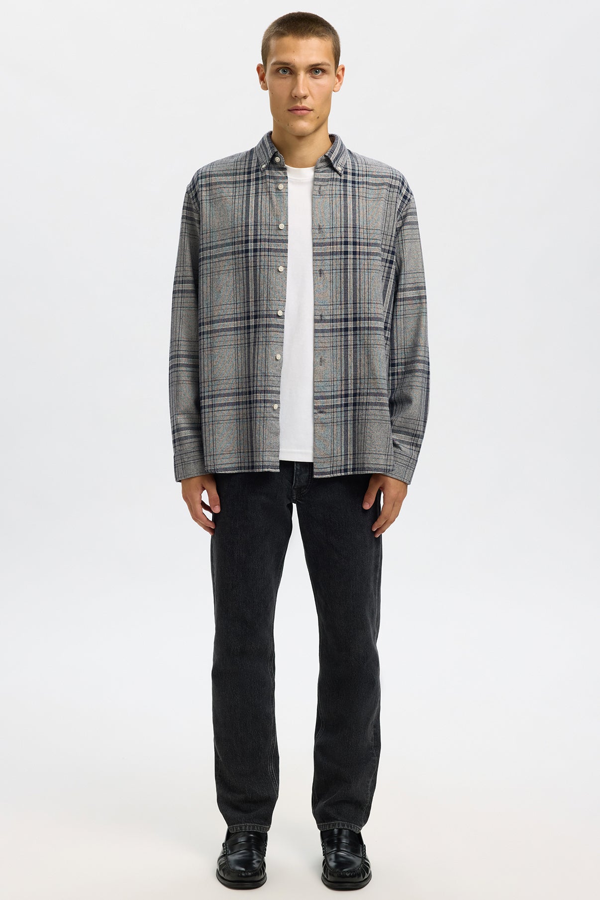 SELECTED HOMME SLHREGNOAH MIX BDWN LS SHIRT CAMP