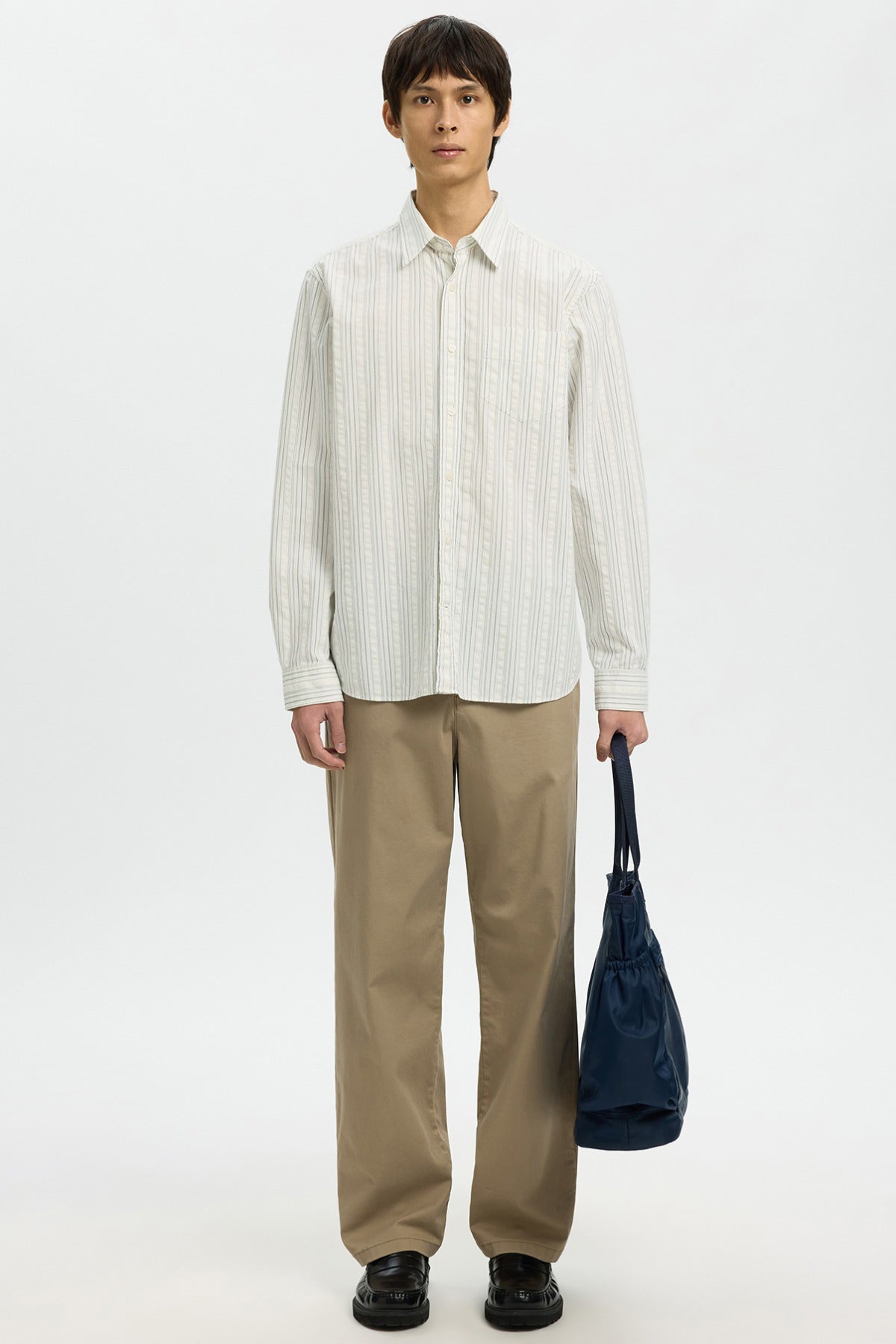 SELECTED HOMME SLHREGFREDDIE MIX SEERSUCKER LS SHIRT