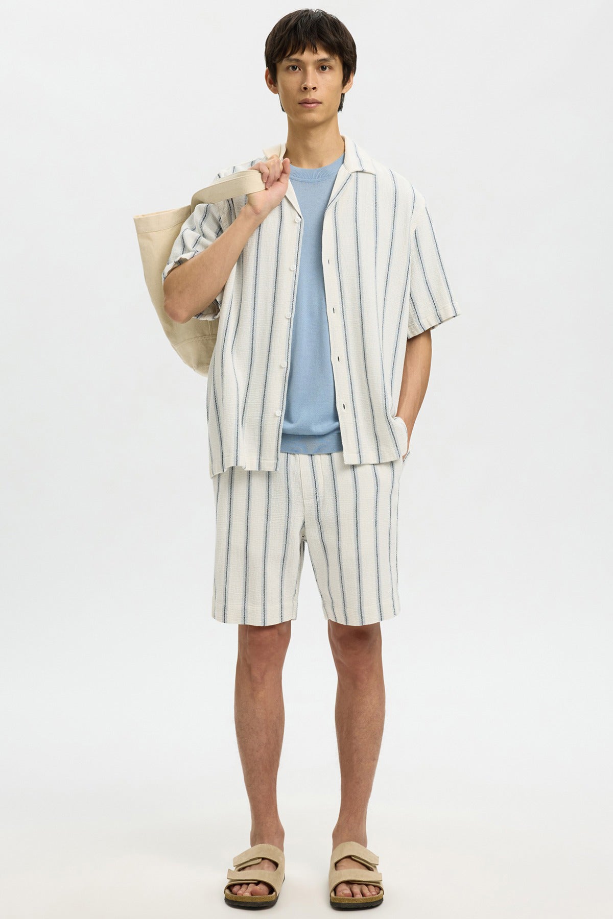 SLHRLXCAL - Kortærmet skjorte med striber