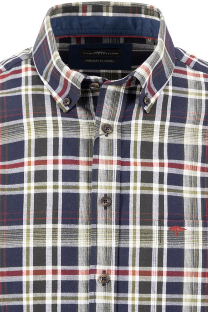 Ternet flannel skjorte med lange ærmer