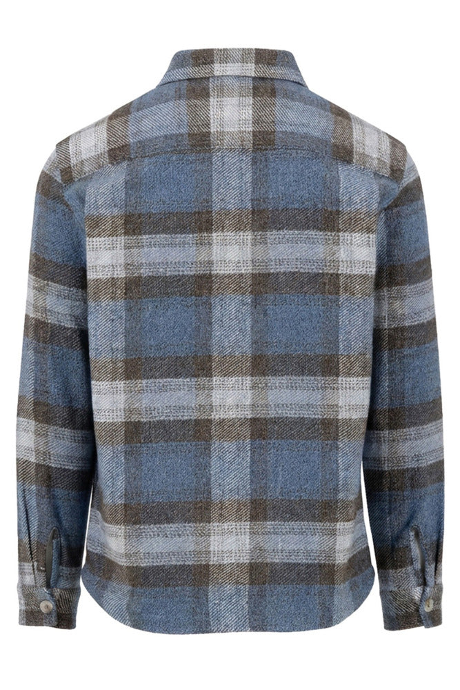 Kraftig flannel overshirt i tern
