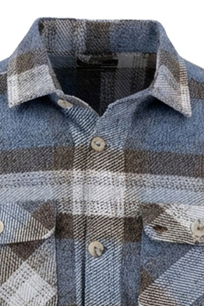 Kraftig flannel overshirt i tern