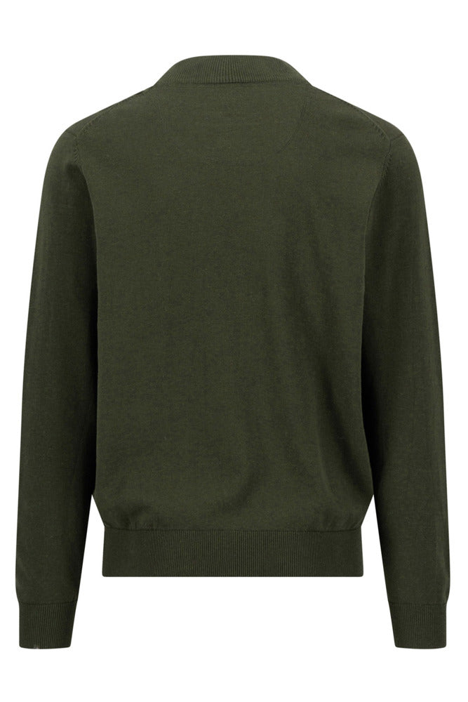 Cardigan med lynlås og broderet logo
