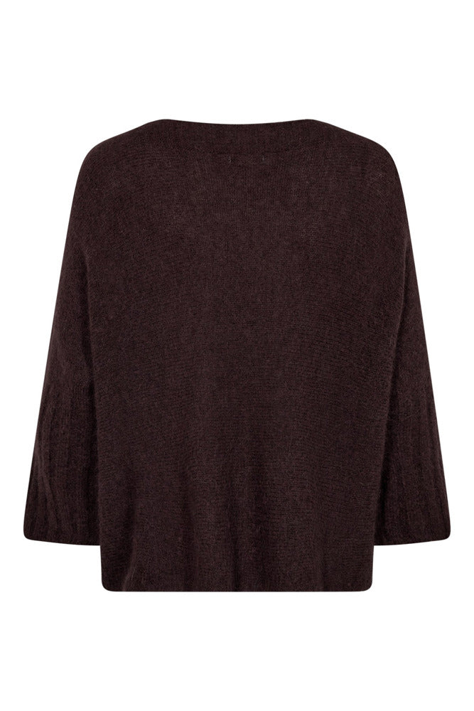 Strikbluse med trekvartærmer i baby alpaca