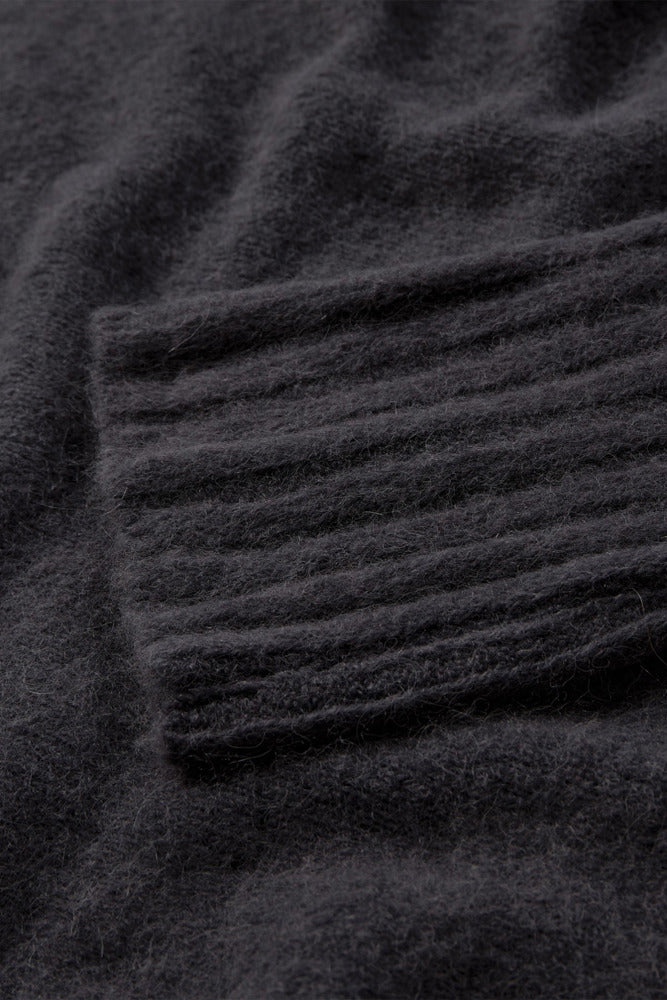 Strikbluse med trekvartærmer i baby alpaca