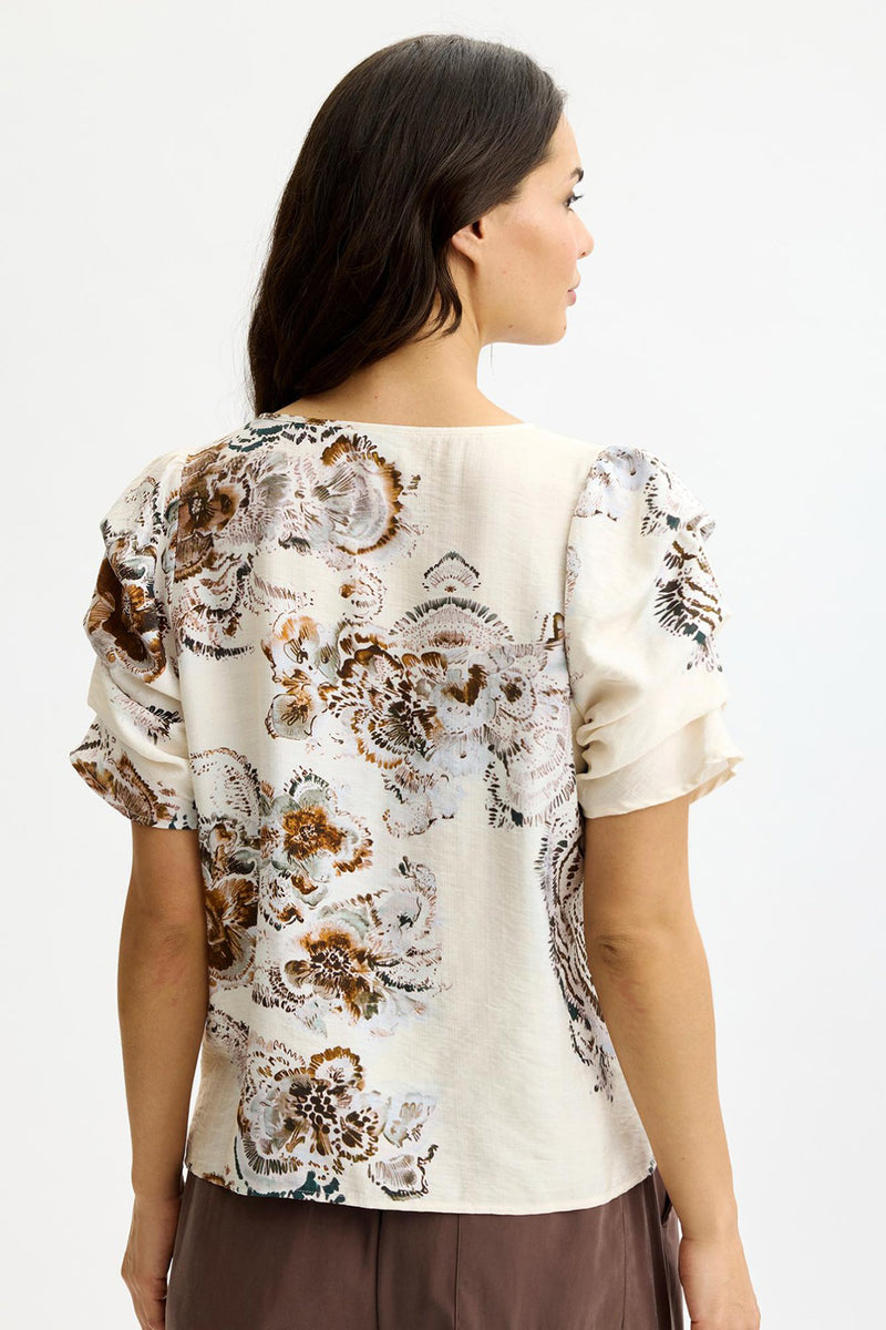Amelia - Kortærmet bluse med print