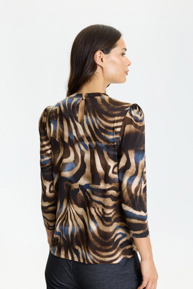 Grazia - Bluse med dyreprint og 3/4 ærmer