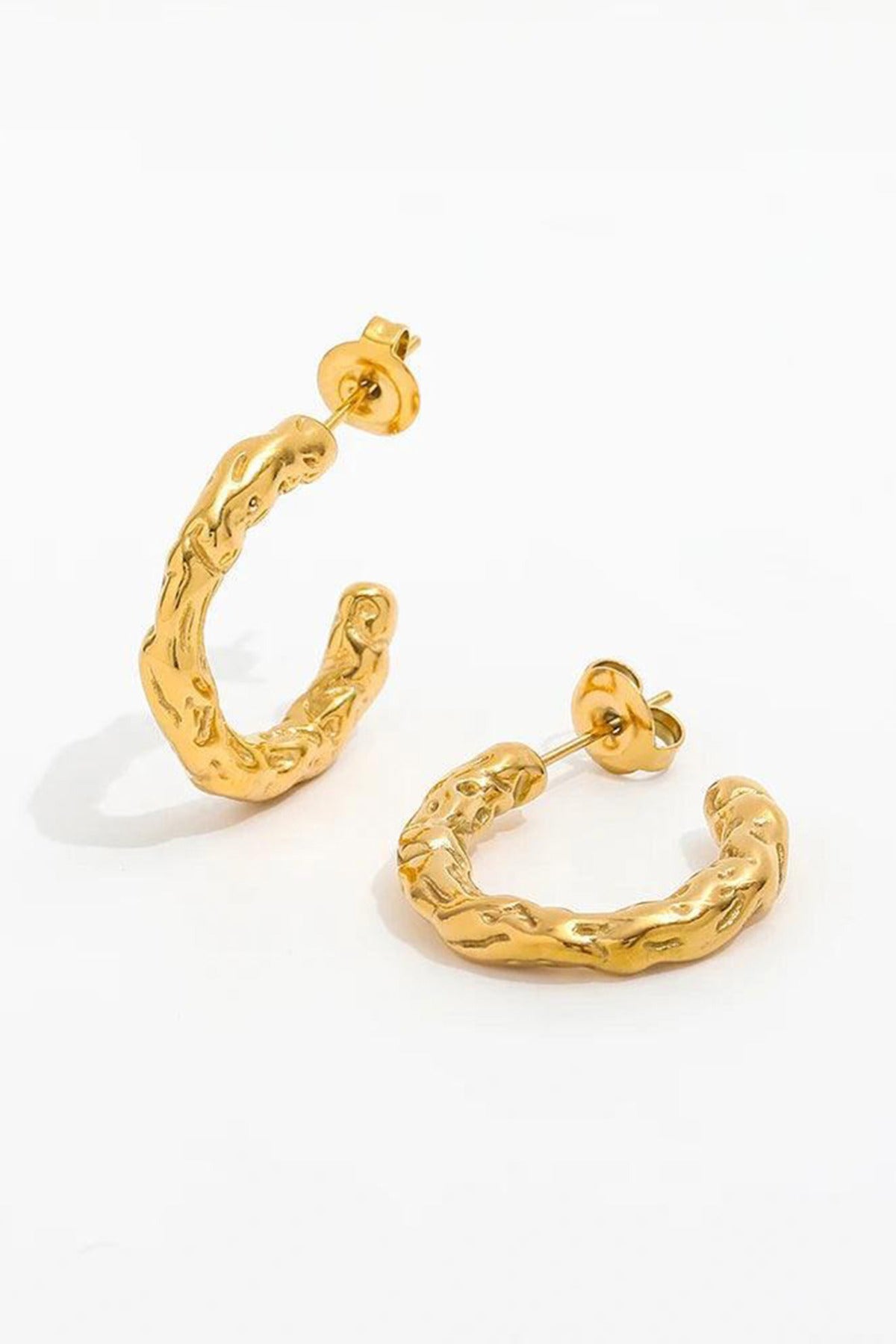 muun studios Fia Textured Earrings - Lille - 18K Gold Plated
