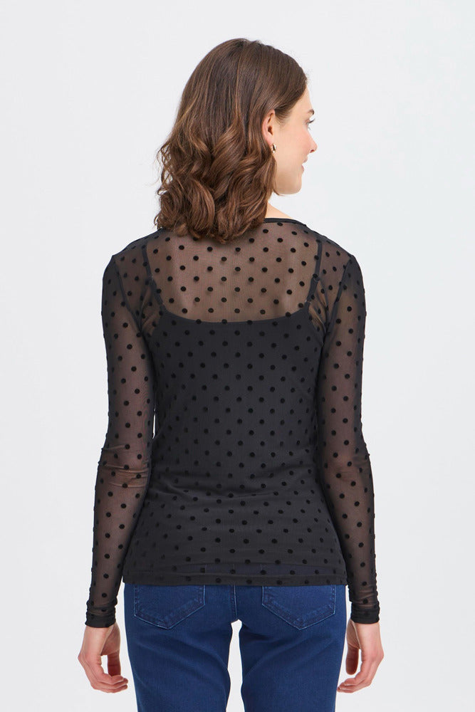 FRDETA TEE 1 - Langærmet mesh t-shirt