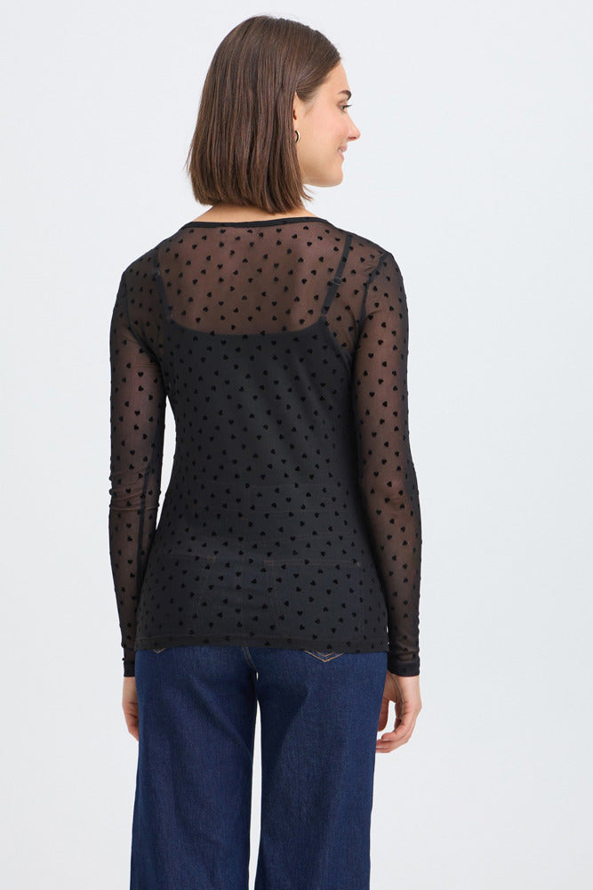FRDETA TEE 1 - Langærmet mesh t-shirt