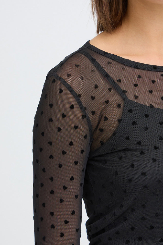 FRDETA TEE 1 - Langærmet mesh t-shirt