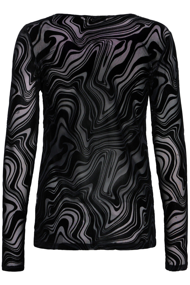 FRDETA TEE 1 - Langærmet mesh t-shirt