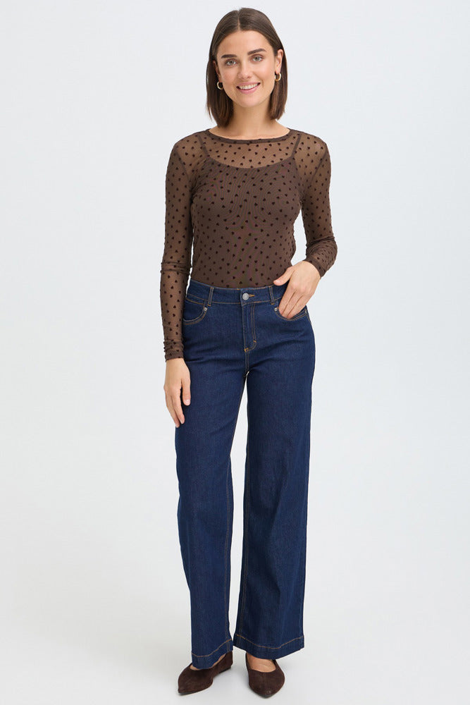 FRDETA TEE 1 - Langærmet mesh t-shirt