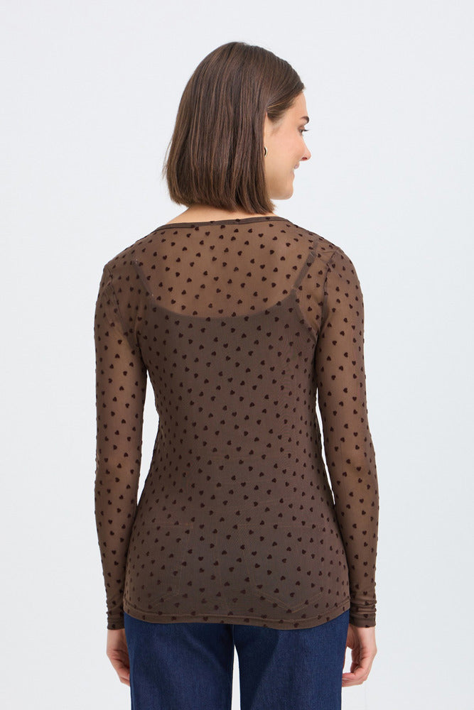 FRDETA TEE 1 - Langærmet mesh t-shirt