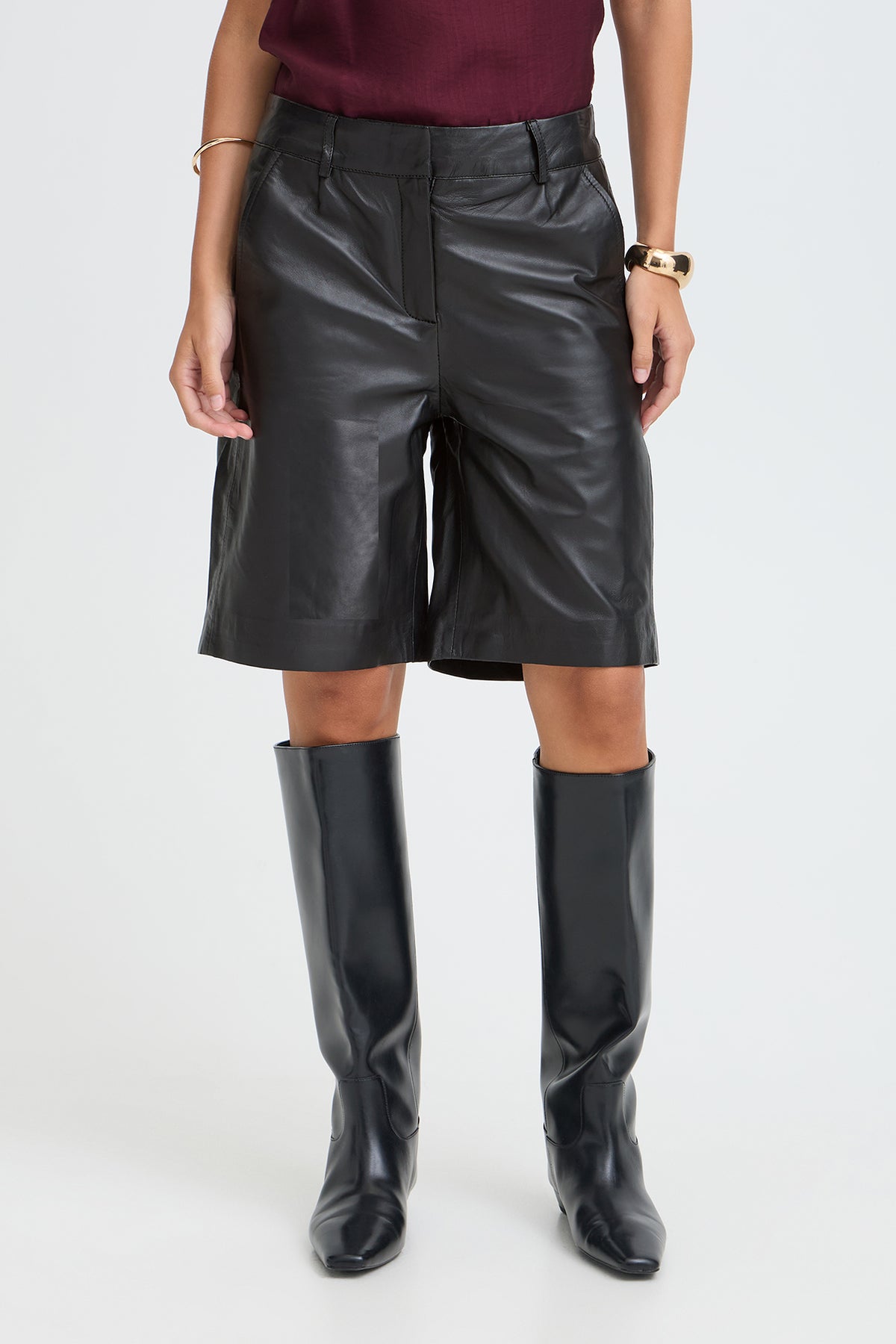 FRNALEATHER SHO 1 - Bermuda shorts i læder