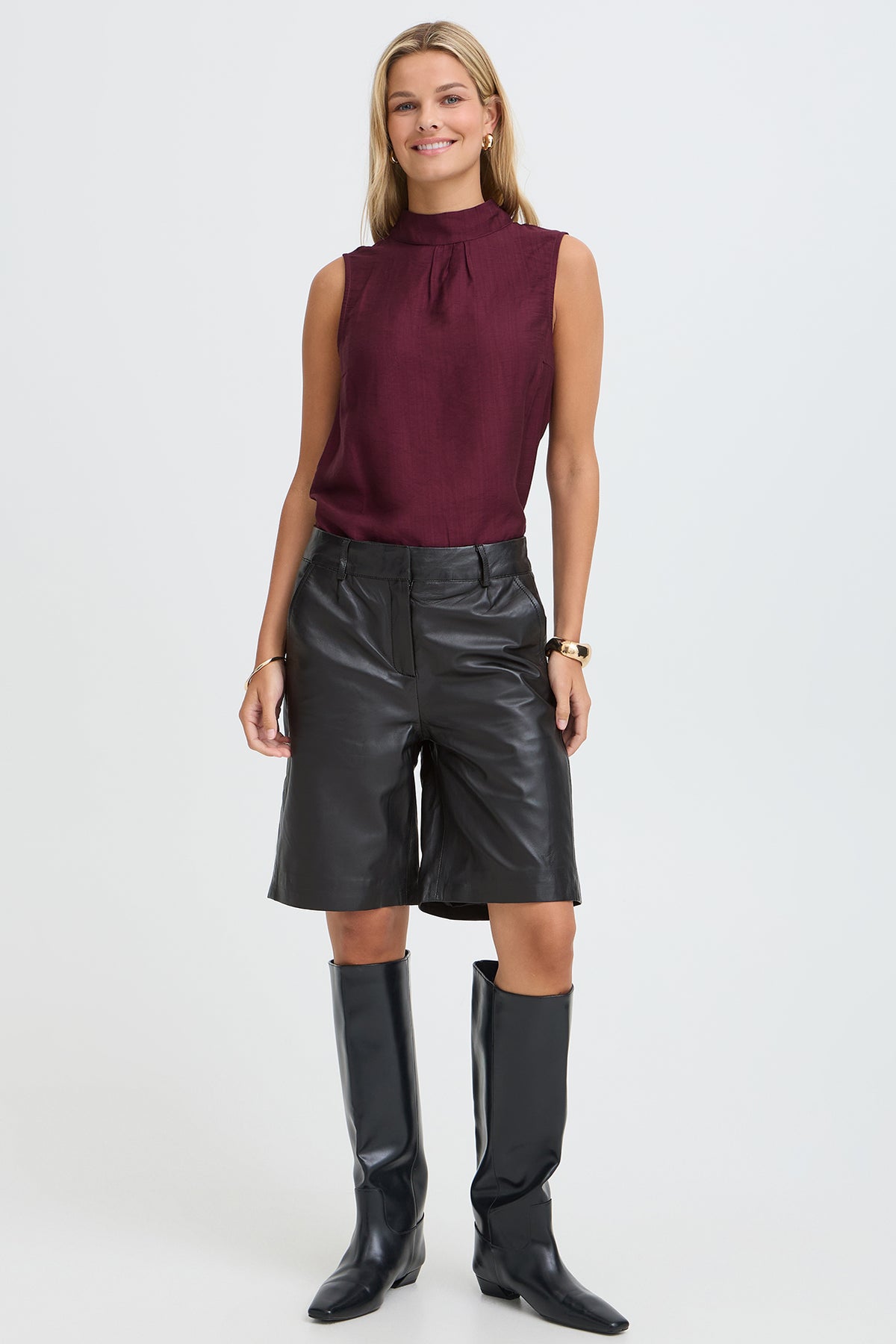 FRNALEATHER SHO 1 - Bermuda shorts i læder