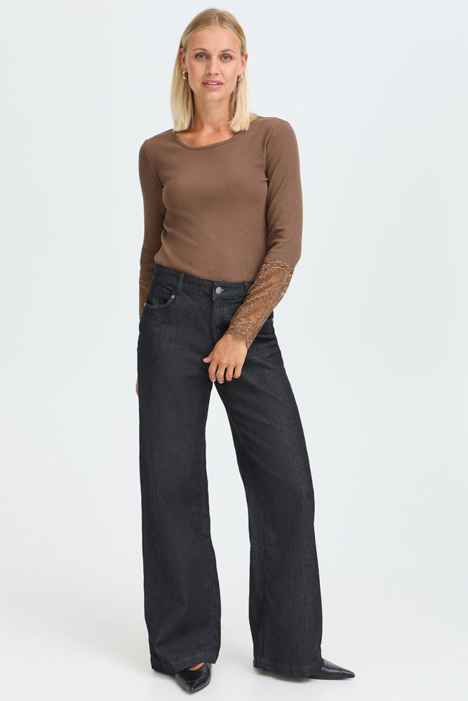 FRHIZAMOND TEE 19 - Langærmet t-shirt med blonde detalje