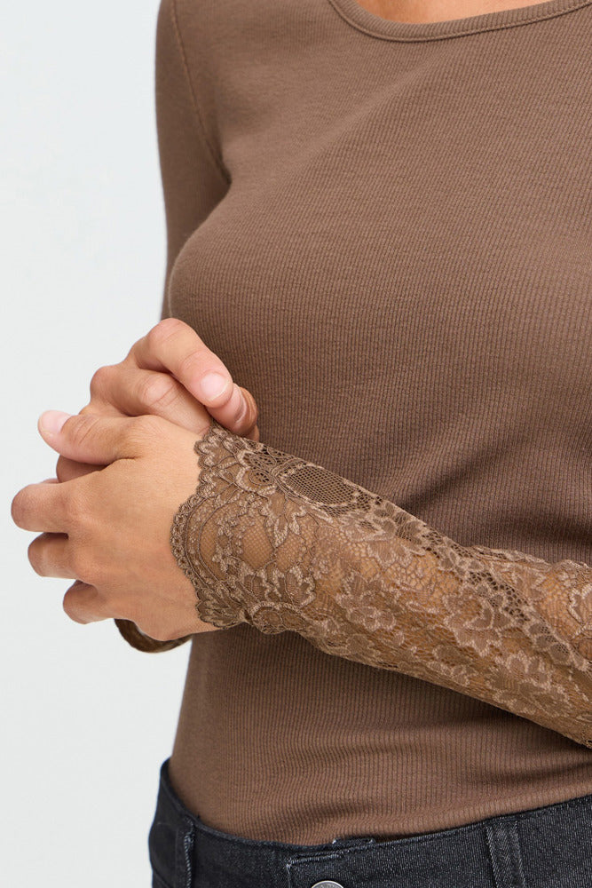 FRHIZAMOND TEE 19 - Langærmet t-shirt med blonde detalje