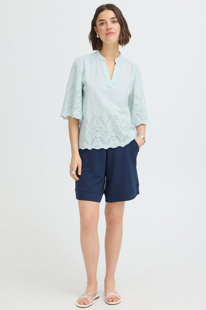 FRRAE BL 1 - Bluse med broderingskant