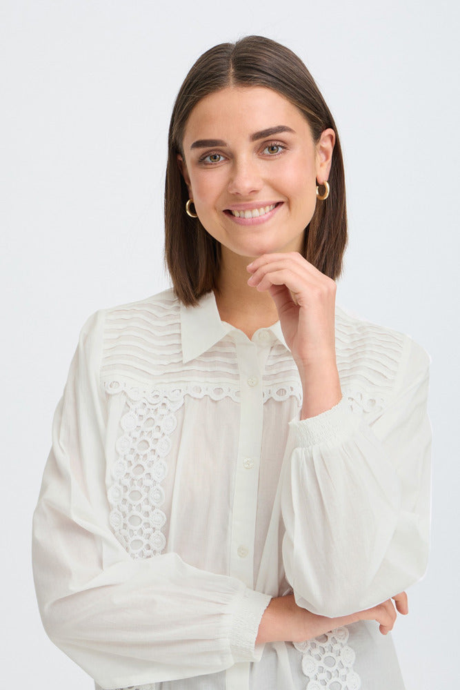 FRLACITA SH 1 - Skjortebluse med blondedetaljer