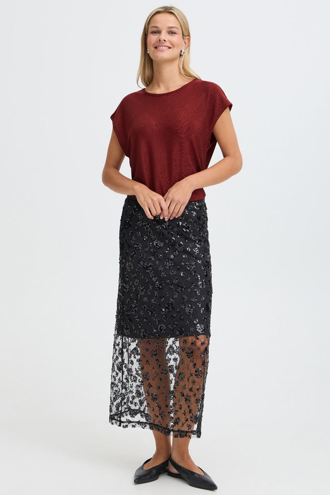 FRAMARISSA TEE 1 - Kortærmet t-shirt med glitter