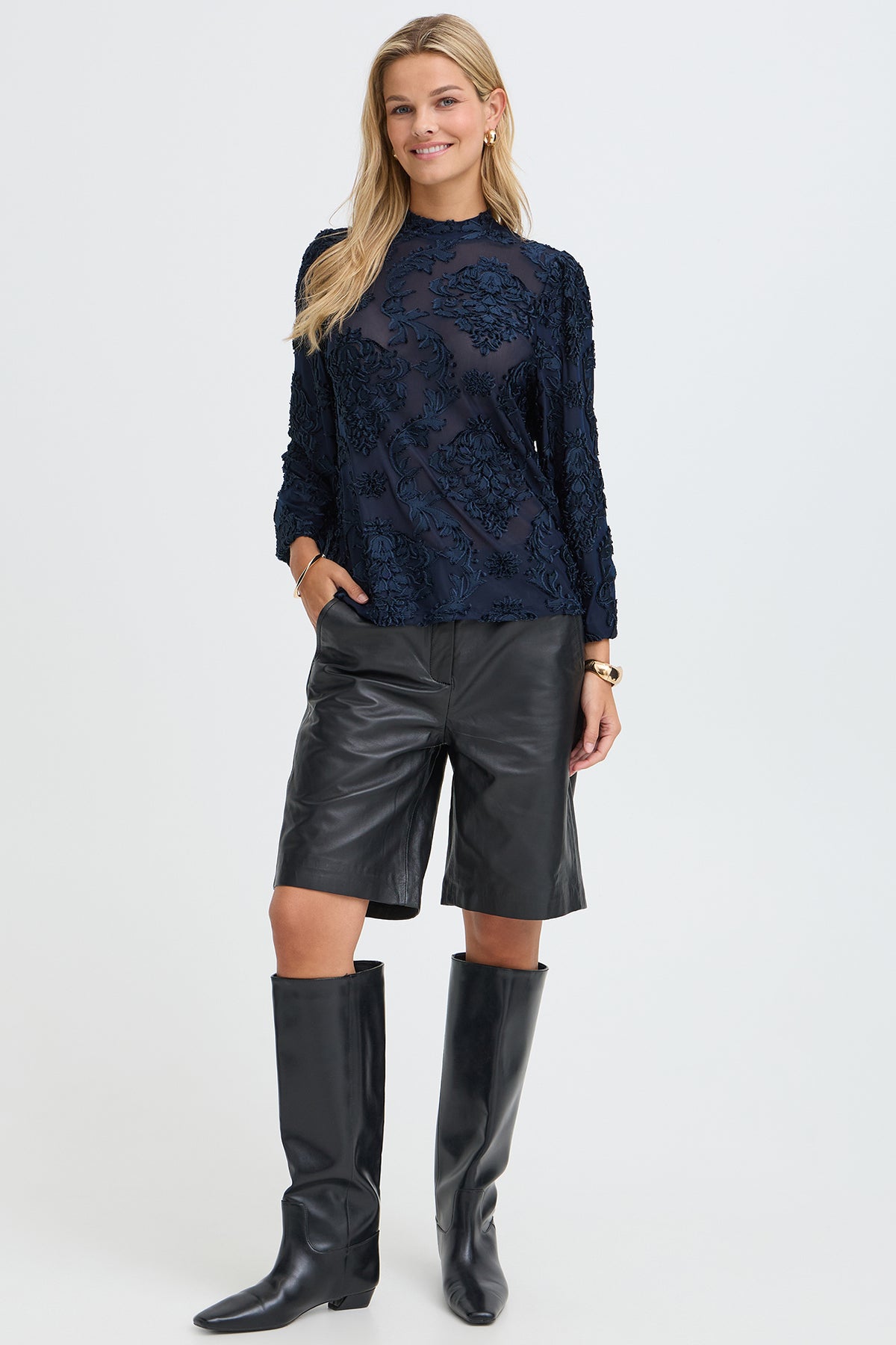 FRARLOWE TEE 1 - Langærmet bluse med broderi