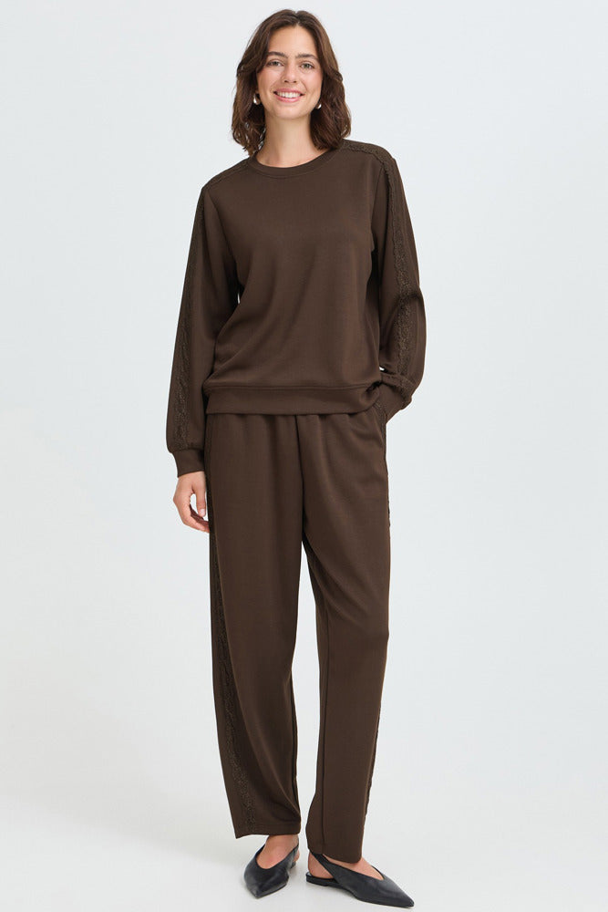 FRAURORA PU 29 - Sweatshirt med blondedetalje