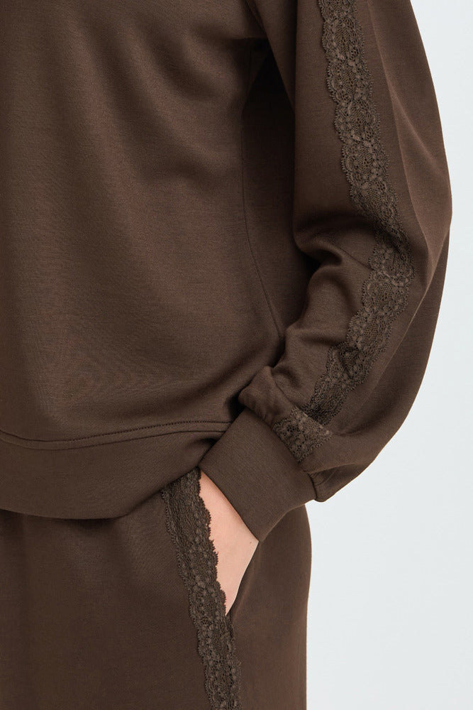 FRAURORA PU 29 - Sweatshirt med blondedetalje