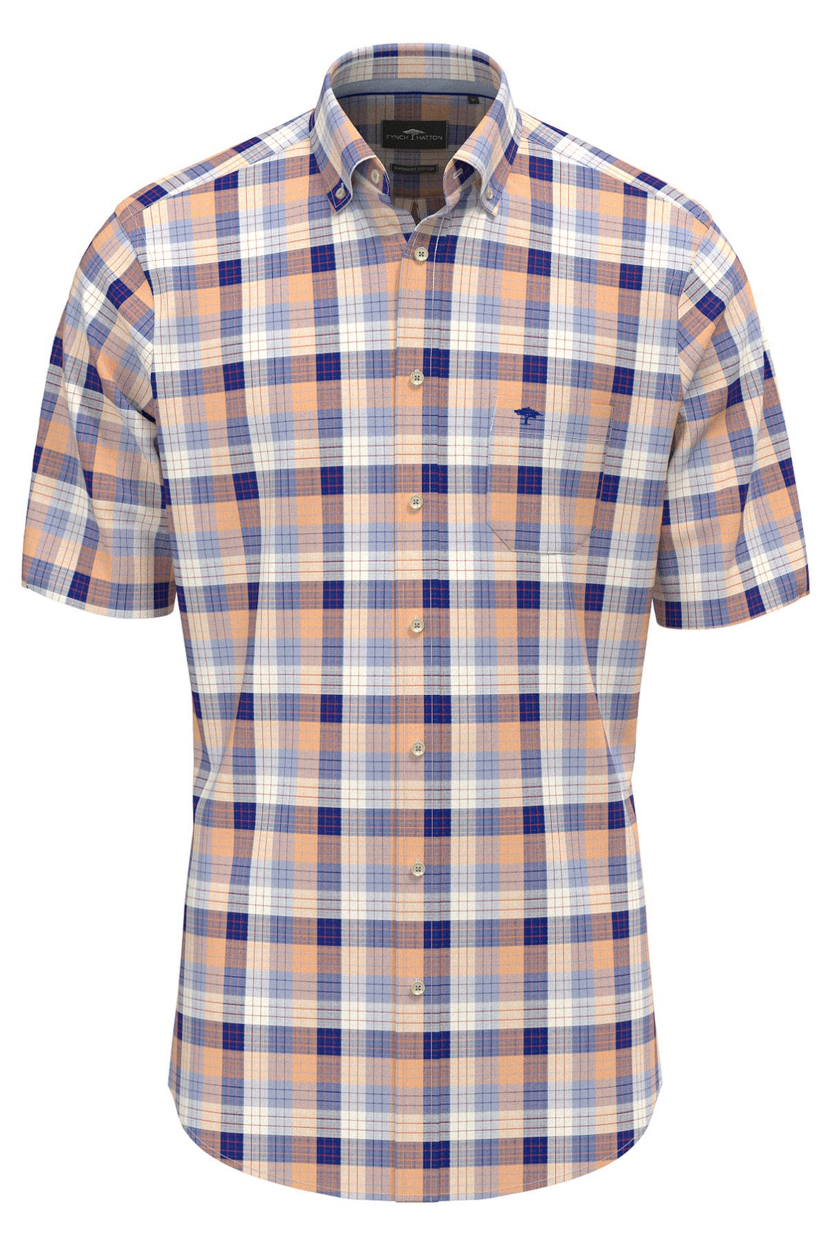 Kortærmet skjorte med ternet mønster