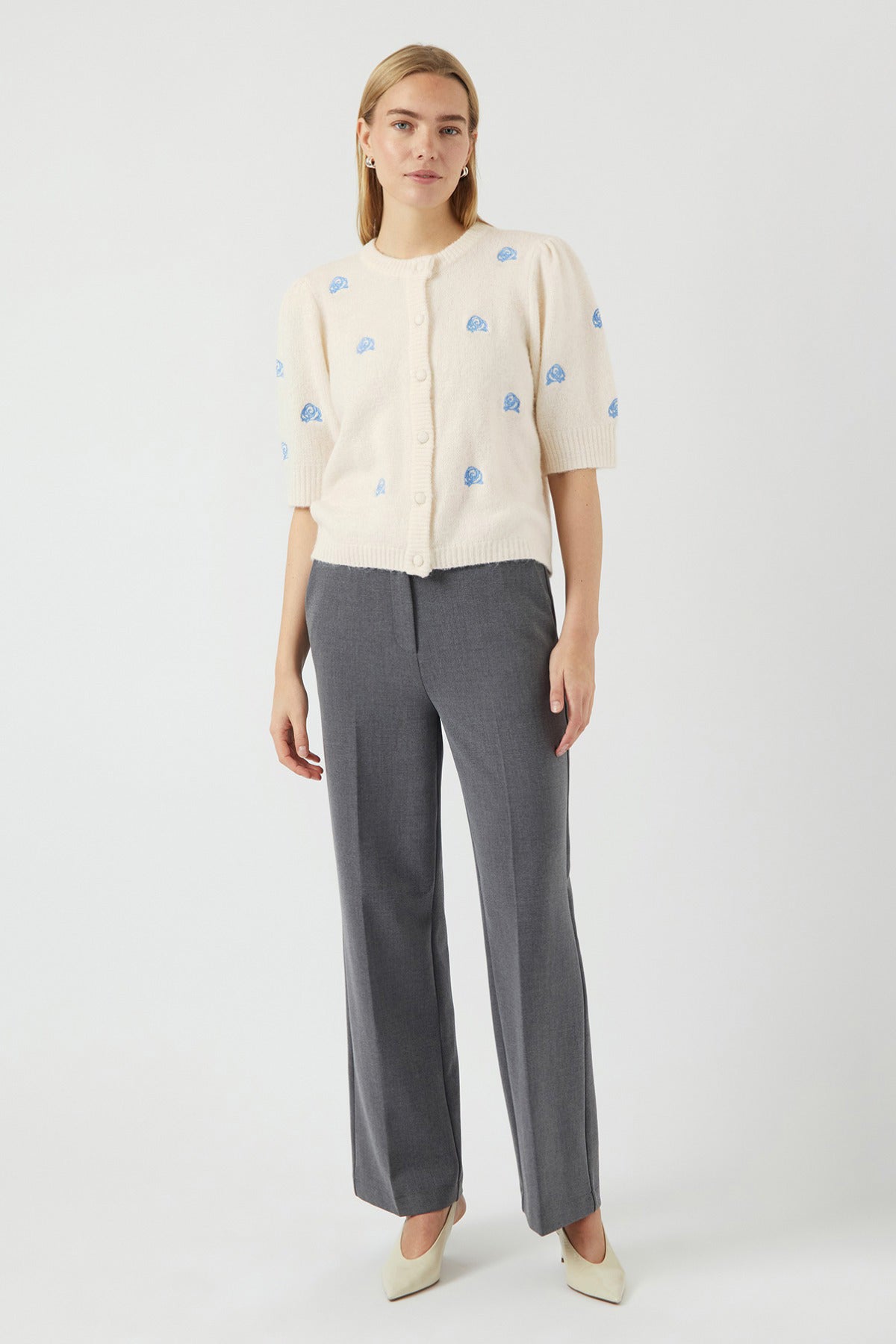 YAS YASANNE SS EMBROIDERY KNIT CARDIGAN S.